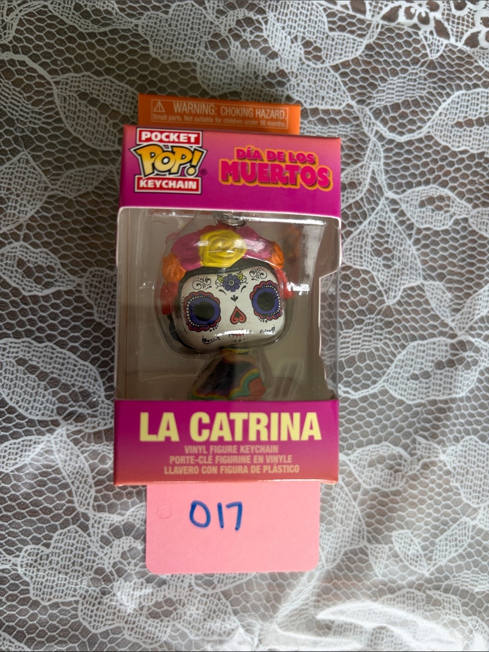 017,Funko La Catrina Pocket Pop! Mini Keychain - Pink, Gold, White, Purple, Blue
